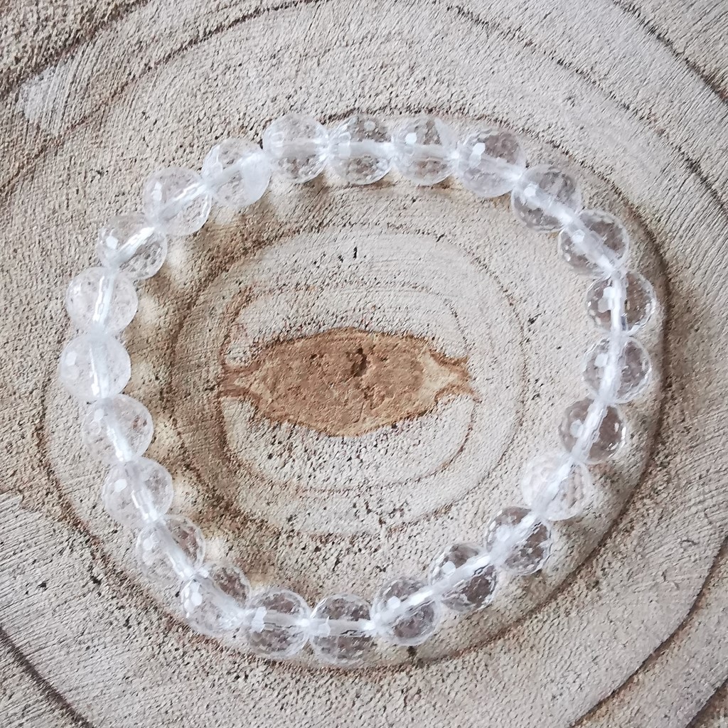 Bracelet 100% Cristal de Roche Perles Facettées